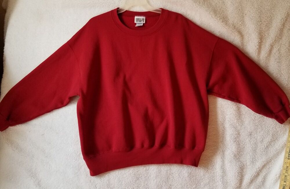 Vintage Simply For Sports Red Crewneck Sweatshirt – 2XL – 50/50 Blend – 1990s/20